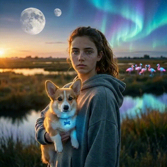 Anyela y Layka bajo las estrellas